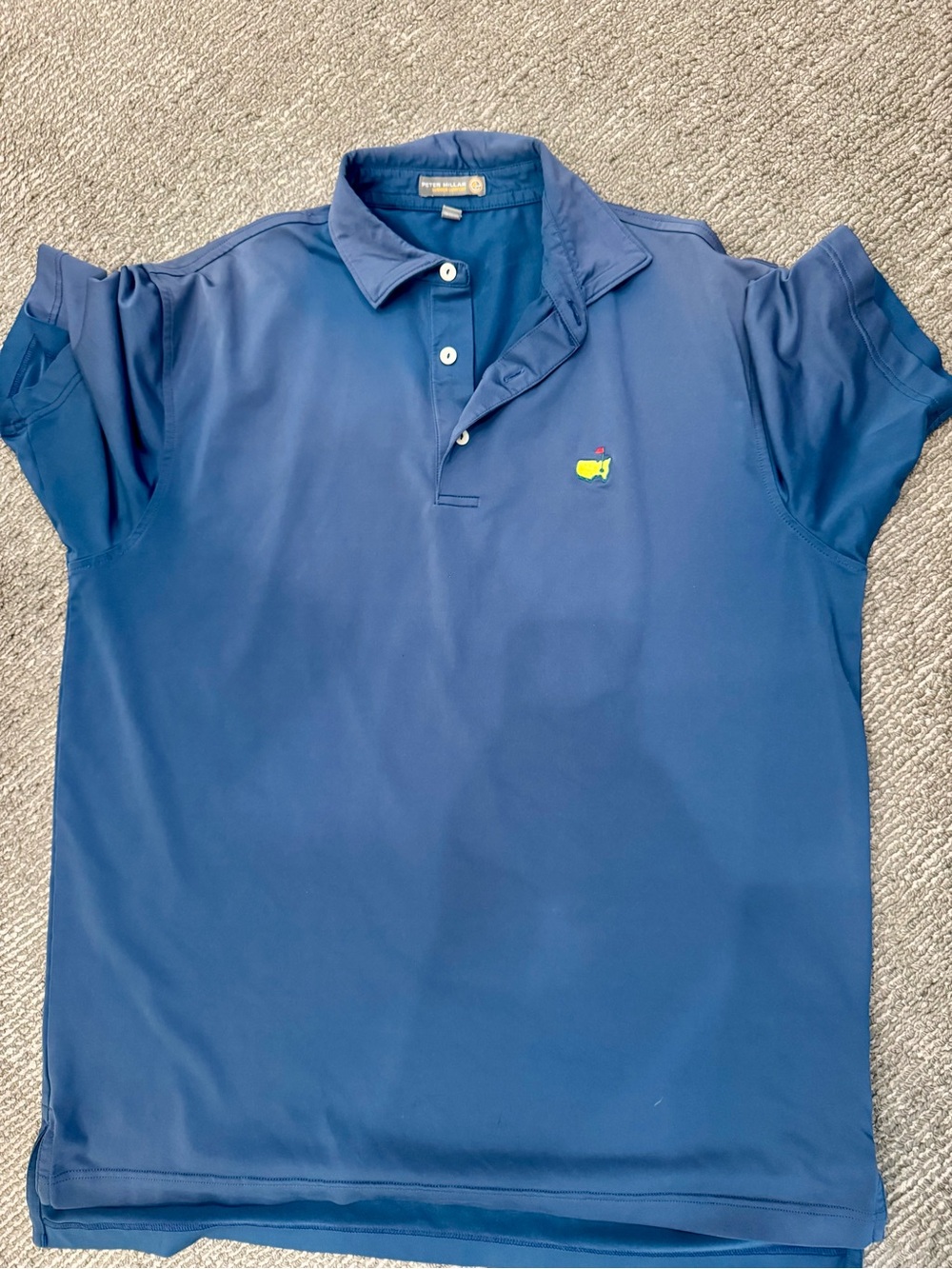 Peter Millar Navy Blue Polo with Embroidered Masters Logo